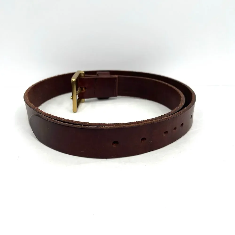 Polo by Ralph Lauren men’s leather golden  square buckle belt
